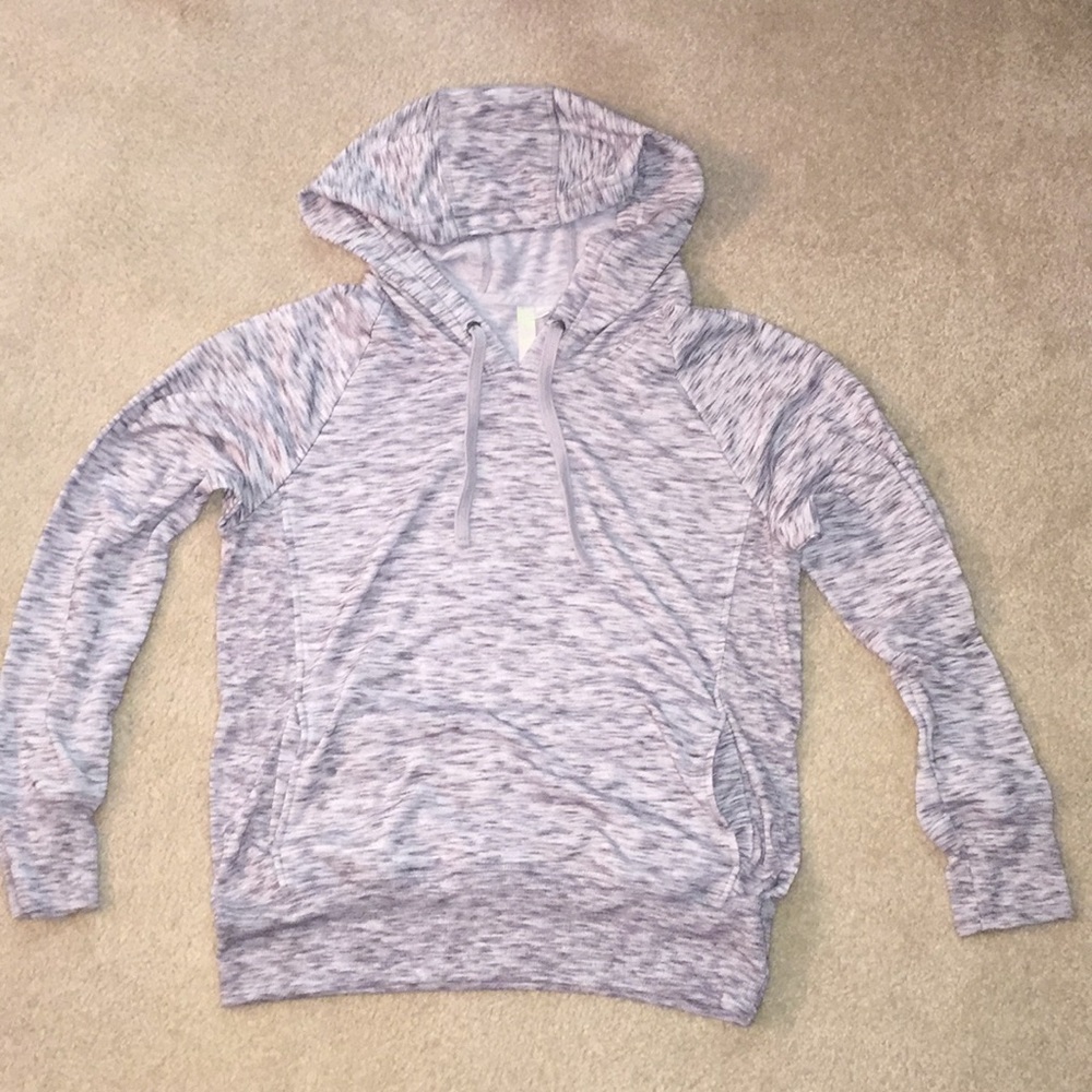 Grey jersey knit hoodie